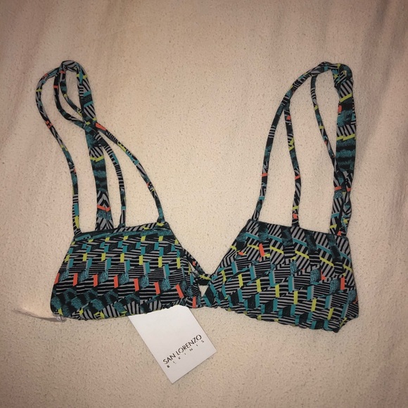 San Lorenzo triangle bikini top tribal reversible - Picture 4 of 6